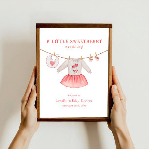 Affiche Petite robe douce Baby shower Valentine