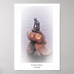 Affiche Petite Sirène Copenhague Statue de sculpture Danem