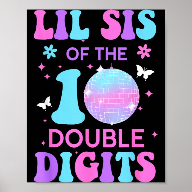 Affiche Petite Sœur de la Fille d'Anniversaire Double Chif (Devant)