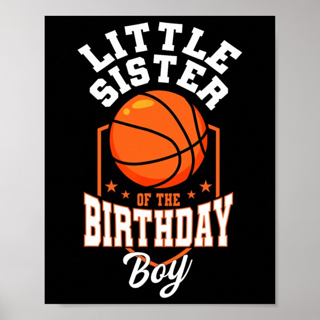 Affiche Petite Soeur De L'Anniversaire Boy Bysketbyll Thèm (Devant)