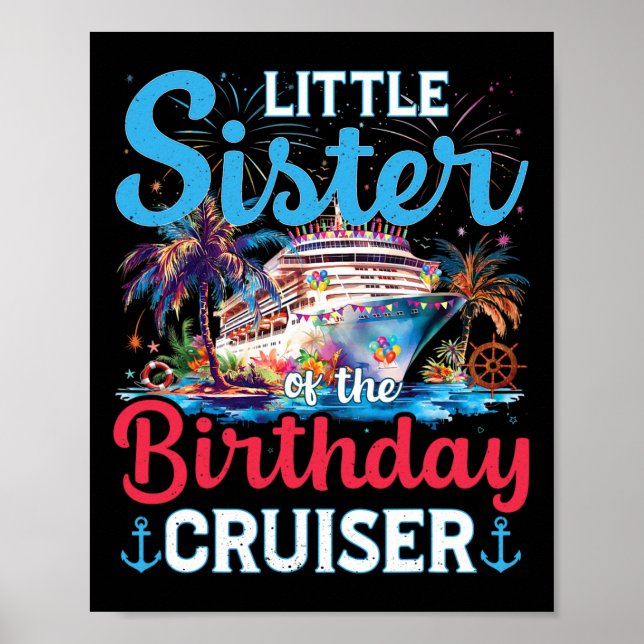 Affiche Petite Sœur du bateau de croisière d'anniversaire  (Devant)