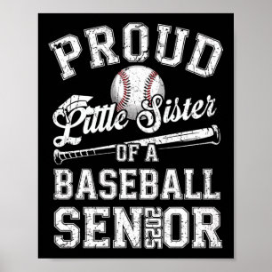 Affiche Petite sœur fière d'un diplômé de baseball senior