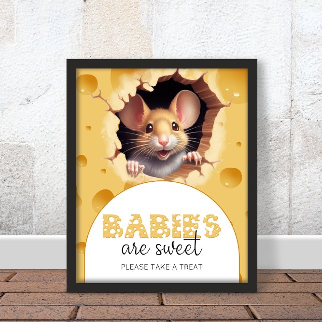 Affiche Petite souris au fromage Les bébés sont doux (Créateur téléchargé)