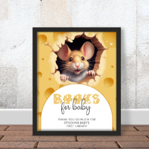 Affiche Petite souris dans les livres de Baby shower au fr