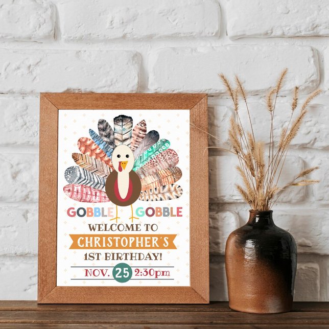 Affiche Petite Turquie Thanksgiving N'importe quel âge fêt (Créateur téléchargé)