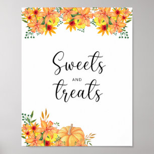 Affiche petites douceurs et friandises baby shower citroui