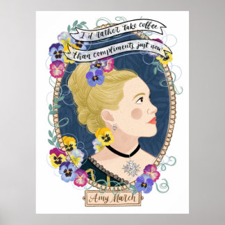Affiche Petites femmes potraits Amy March illustration bot