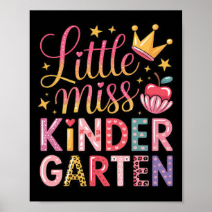 Affiche Petites filles de maternelle enfants retour à l'éc
