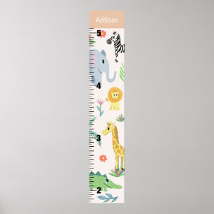 Affiche Petites filles Safari Animaux Eléphants Graphique 