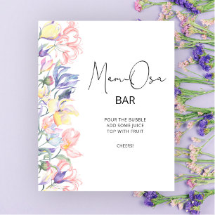 Affiche Petites fleurs sauvages Baby shower Bar Mom-osa