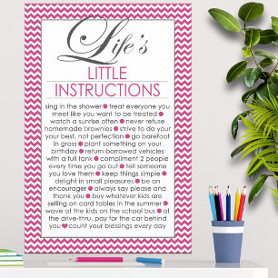 Affiche Petites Instructions de Vie Rose