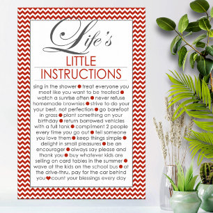 Affiche Petites Instructions de Vie Rouge