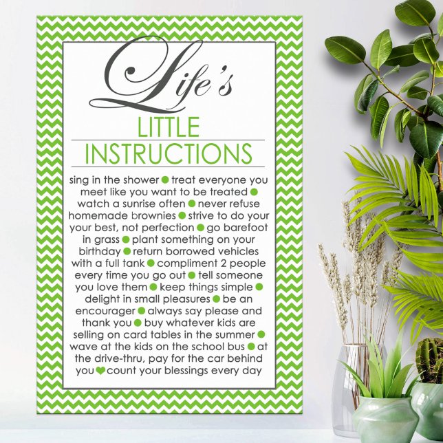 Affiche Petites Instructions de Vie Vert Citron (Créateur téléchargé)