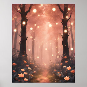 AFFICHE PETITES LUMIÈRES DE PÊCHE DE LA FORÊT ENCADRÉE
