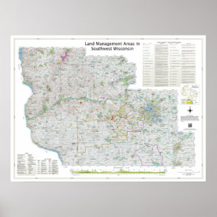 Affiche Petites régions de Mgt de terre de   dans la cart