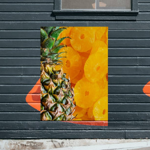 Affiche Petites tranches d'ananas à ananas et coupé