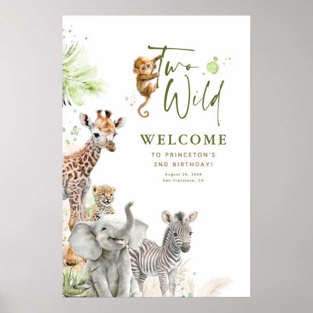 Affiche Petits animaux Safari Jungle Deux sauvages 2e anni (Devant)