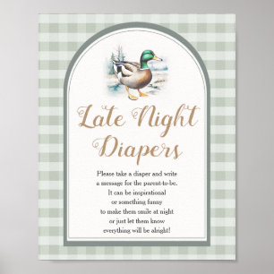 Affiche Petits Baby showers de canards Diapés tard dans la