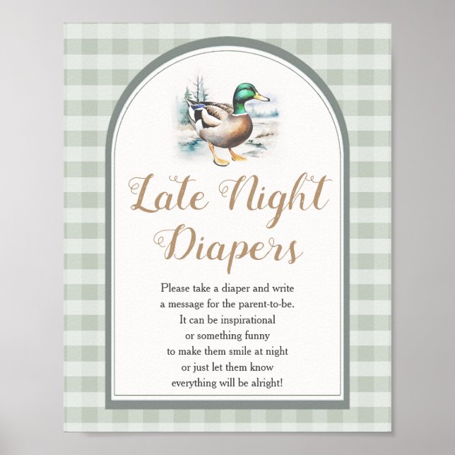 Affiche Petits Baby showers de canards Diapés tard dans la (Devant)