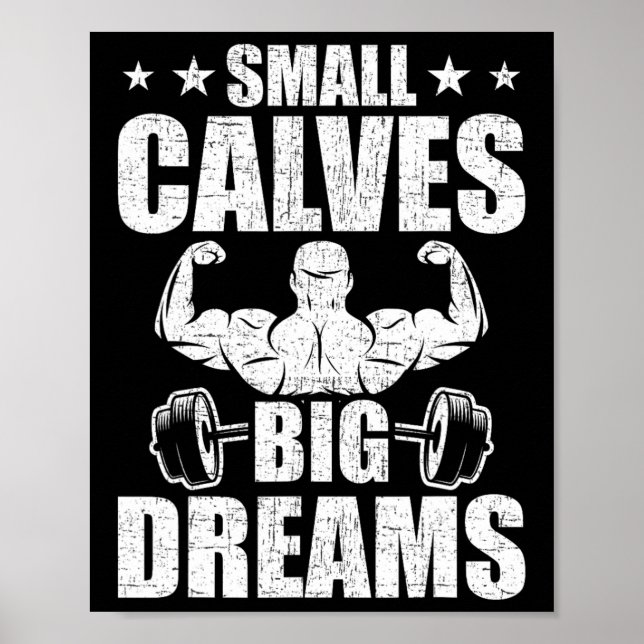 Affiche Petits Calves Gros Rêves Bodybuilding Poids (Devant)