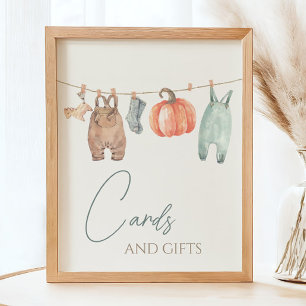 Affiche Petits Citrouilles Vêtements d'automne Cartes et c
