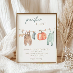 Affiche Petits Citrouilles vêtements d'automne garçon chas