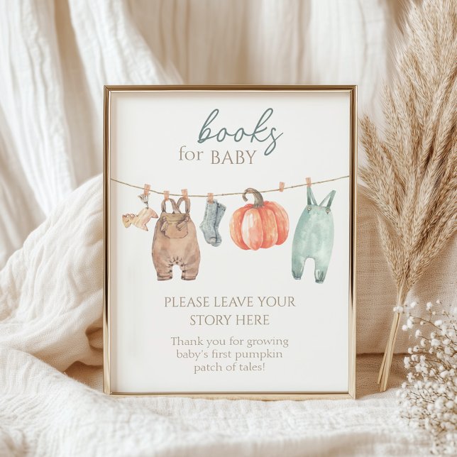 Affiche Petits Citrouilles Vêtements D'Automne Livres Pour (Créateur téléchargé)