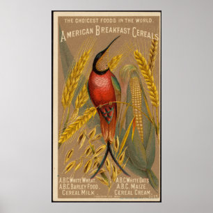 Affiche Petits déjeuners américains Publicité Vintage s