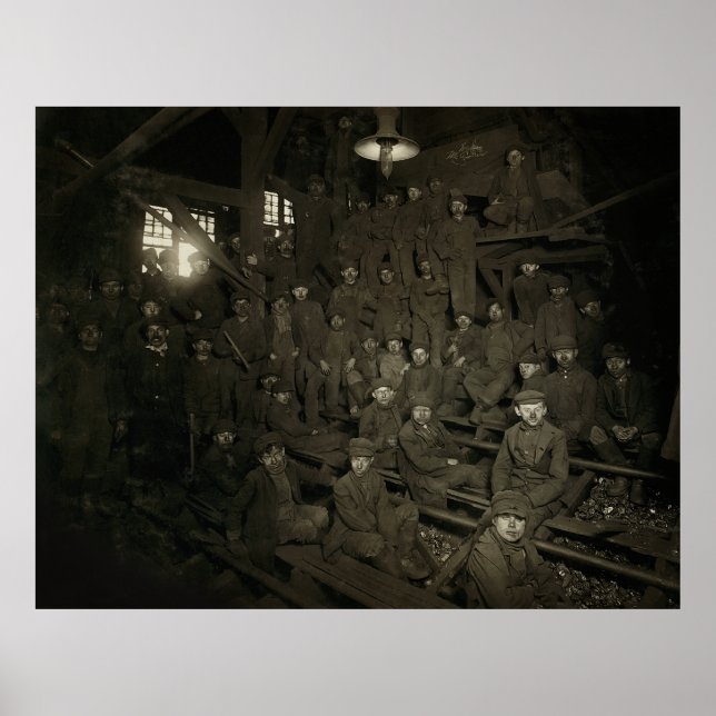 AFFICHE PETITS GARÇONS - MINE DE CHARBON PENNSYLVANIA 1911 (Devant)