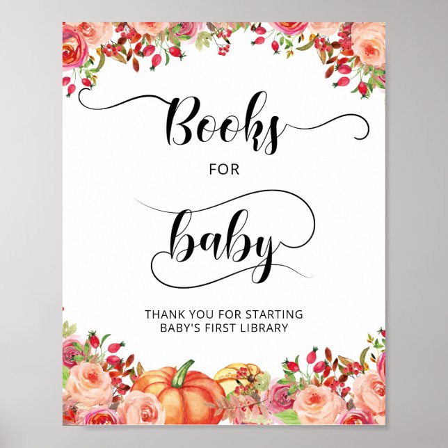 Affiche Petits livres floraux Citrouilles pour bébé (Devant)