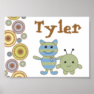 Affiche Petits monstres Nom personnalisé Photo