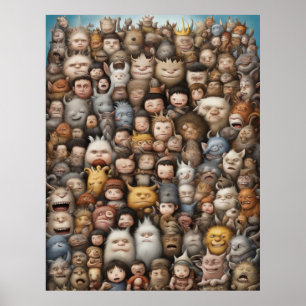 Affiche Petits monstres posant pour une photo de groupe