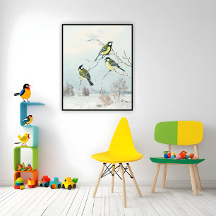 Affiche Petits oiseaux mignons par Matti Karppanen, Oiseau