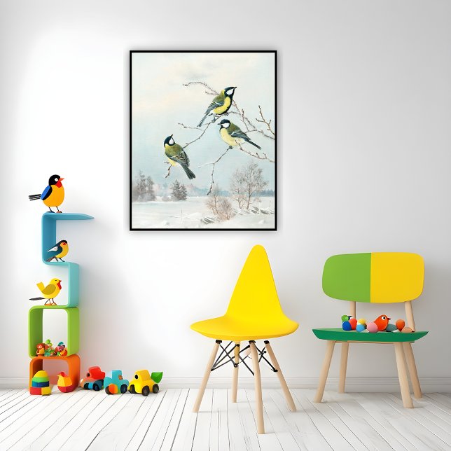 Affiche Petits oiseaux mignons par Matti Karppanen, Oiseau (Créateur téléchargé)