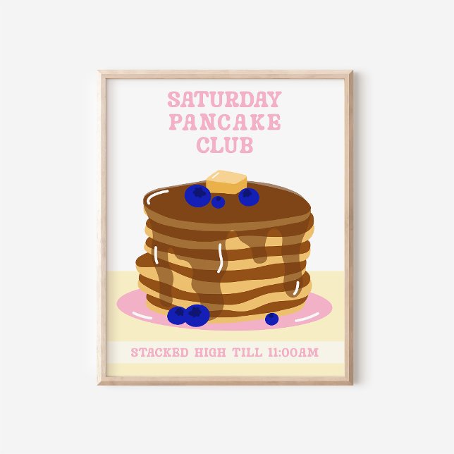 Affiche Petits Pancakes de Petit Déjeuner Amusants et Rétr (Créateur téléchargé)