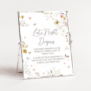Affiche Petits plongeurs de nuit botaniques Fleurs sauvage