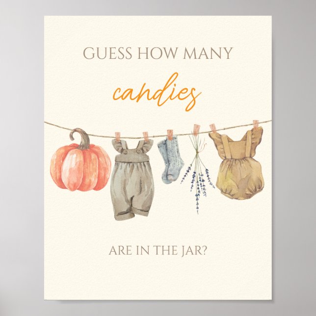 Affiche Petits Vêtements Citrouilles Devinez Combien De Ca (Devant)