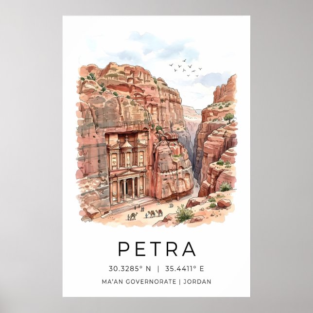 Affiche Petra Art Print, Canyon Scene, Treasury Facade (Devant)