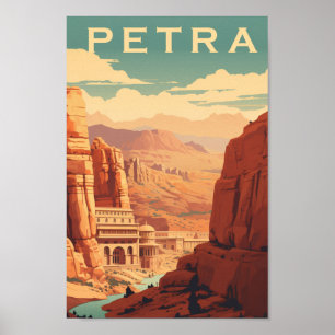 Affiche Petra Jordan Célèbre Vintage voyage Place