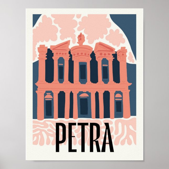 Affiche Petra Jordan Voyage abstrait Art floral (Devant)
