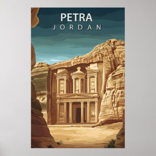 Affiche Pétra Jordanie Ancienne Ville de Rose Al-Khazneh