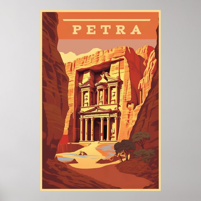 Affiche Petra, Jordanie, Voyage (Devant)