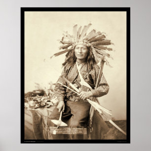 Affiche Peu, chef d'Oglala à l'écart-type blessé 1890 de
