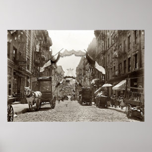 Affiche Peu de rue NYC Photograph (1908) de l'Italie Mott