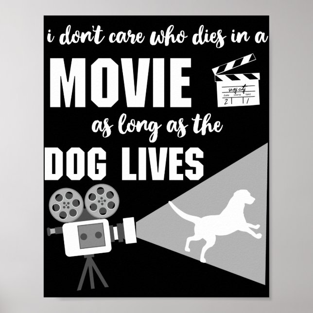 Affiche Peu m'importe qui meurt dans un film Le chien vit (Devant)