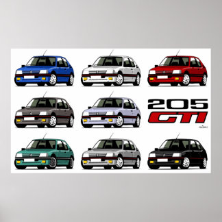 Affiche Peugeot 205 GTI