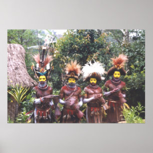 Affiche Peuple tribal de la Papouasie-Nouvelle-Guinée,