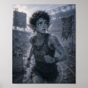 Affiche Peur / Coureur / Stade en ruine