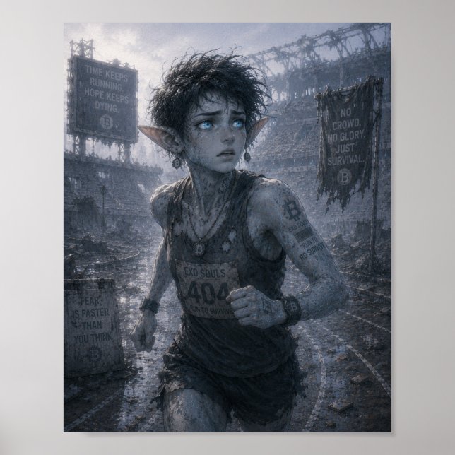 Affiche Peur / Coureur / Stade en ruine (Devant)