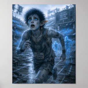 Affiche Peur / Coureur / Stade en ruine